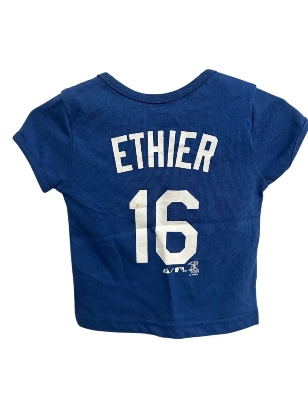 Majestic 6/9M Blue Baby Tee Los Angeles Dodgers Ethier 16 Nostalgia Core NWT
